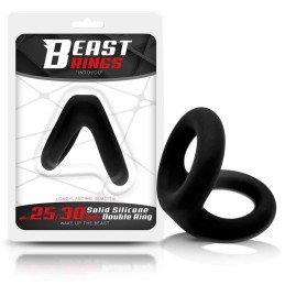 Solid Silicone Double Penis Ring 2.5 / 3 cm BEAST RINGS Loveshop 28...