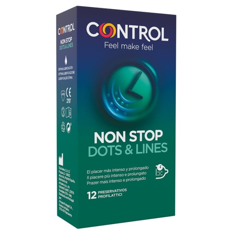 Préservatifs Control Nonstop Dots And Lines Condoms 12 Units CONTRO...